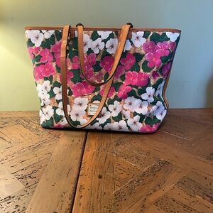 Dooney & Bourke Floral Tote - Pink, Green, and White